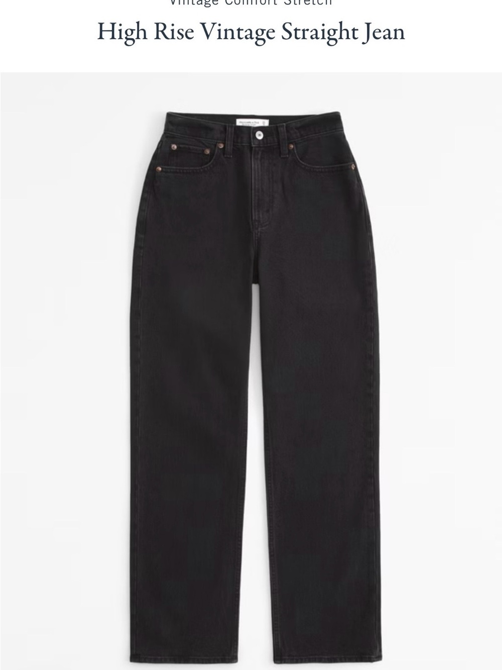 Abercrombie & Fitch Black High-Rise Vintage Straight Jeans